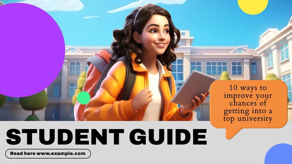 Student guide  blog banner template, editable text