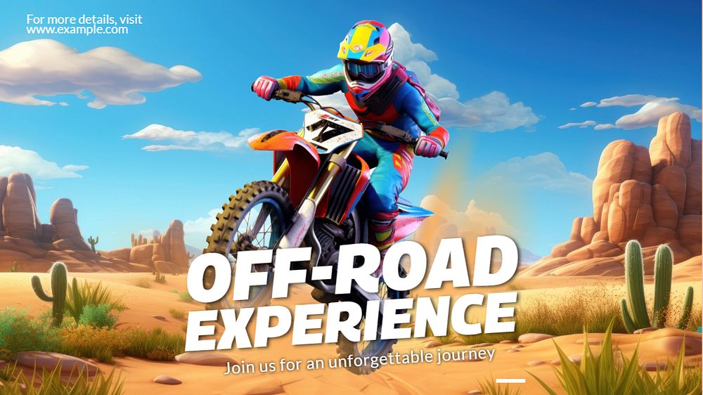 Off-road ride Facebook cover template, editable design