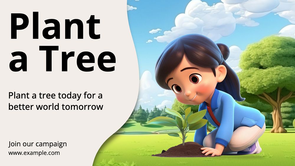 Plant a tree  blog banner template, editable text