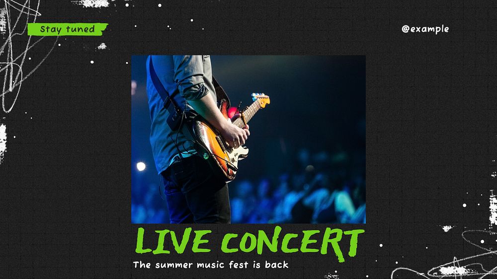 Live concert  blog banner template, editable text