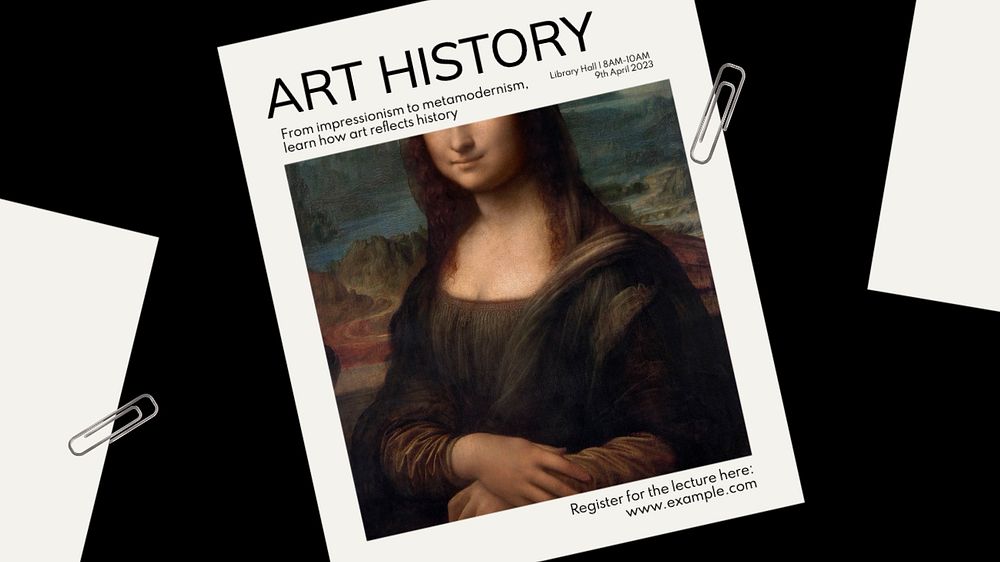 Art history class  blog banner template, editable text