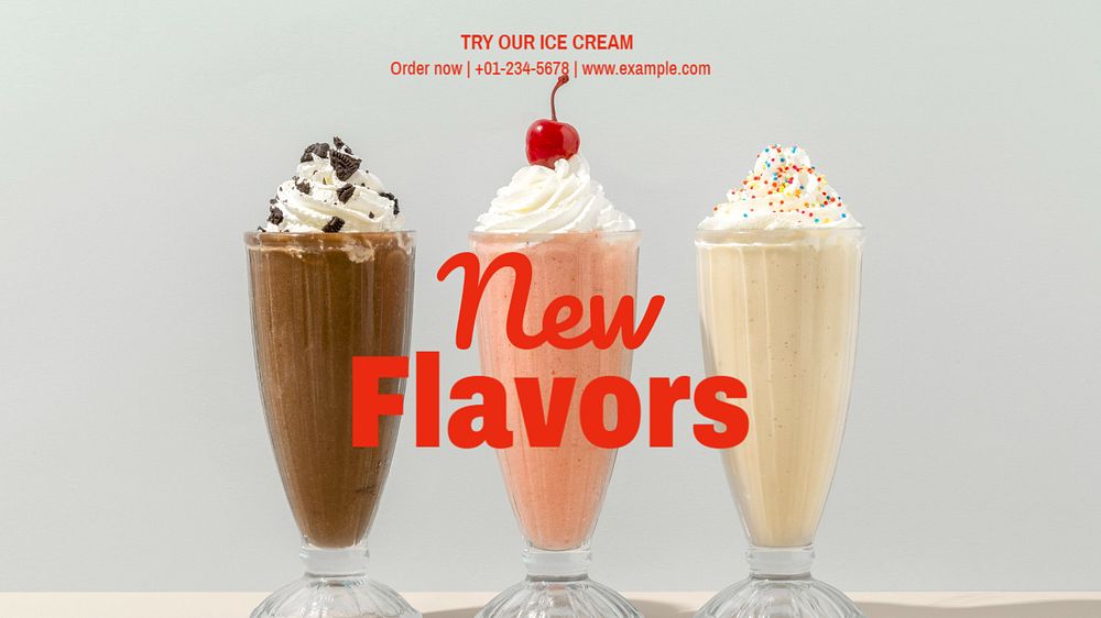 New flavors  blog banner template, editable text