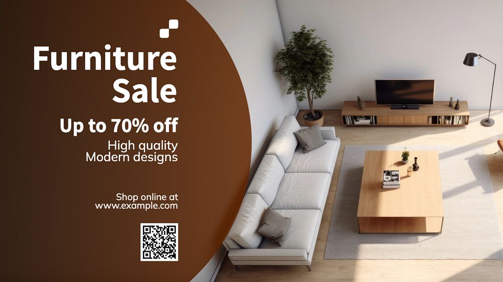 Furniture sale blog banner template, editable text