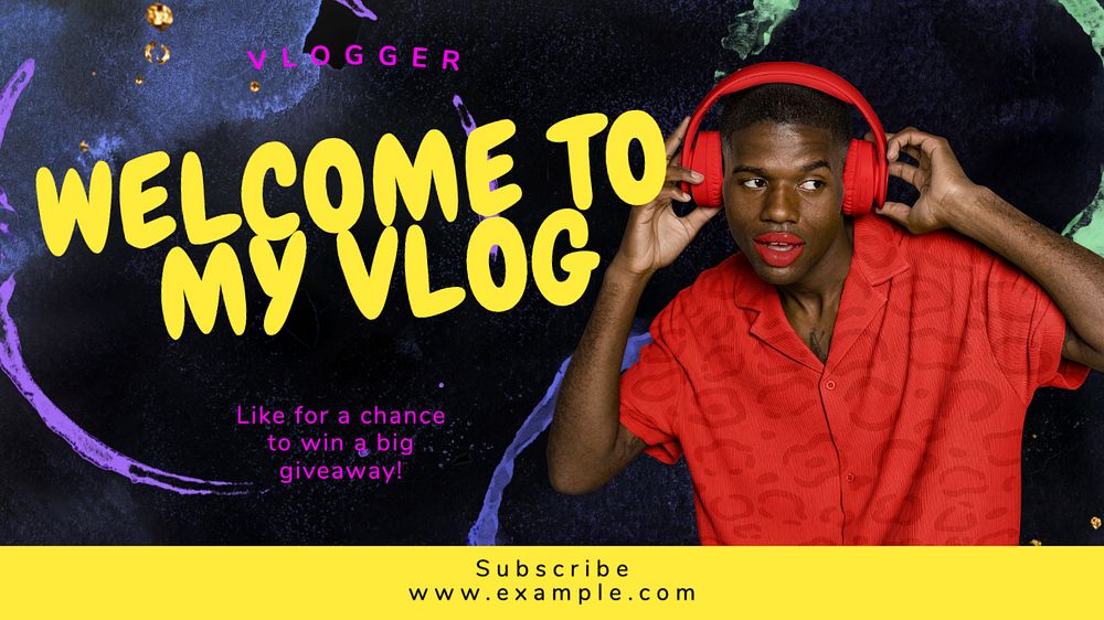 Welcome to my vlog Facebook cover template, editable design