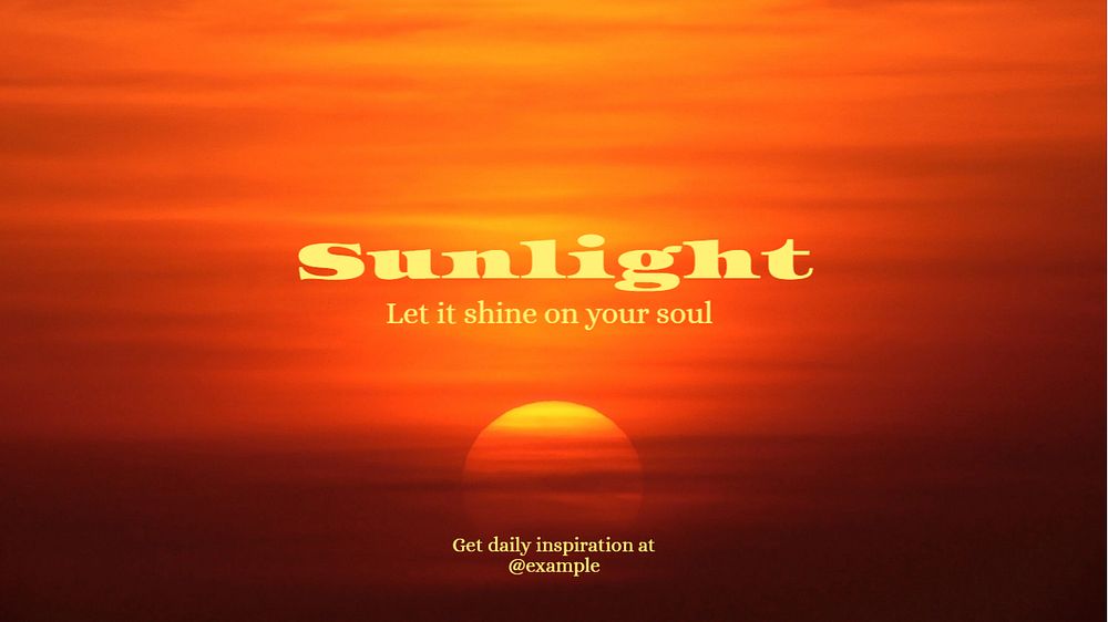 Sunlight & positivity quote  blog banner template, editable text