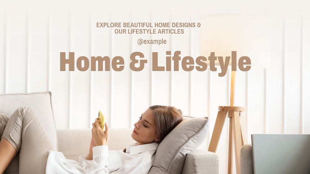 Home & lifestyle  blog banner template, editable text