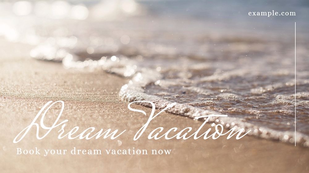 Dream vacation  blog banner template, editable text