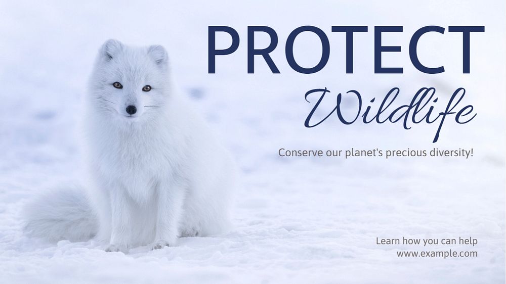 Protect wildlife   blog banner template, editable text