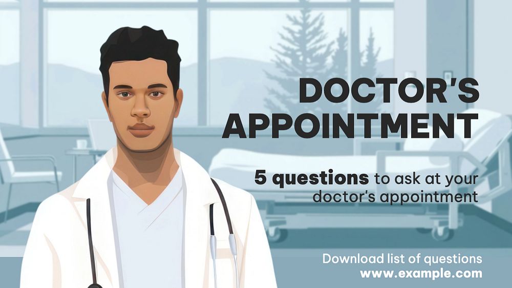 Doctor's appointment Facebook cover template, editable design