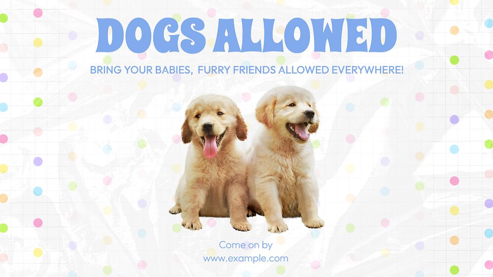 Dogs allowed Facebook cover template, editable design