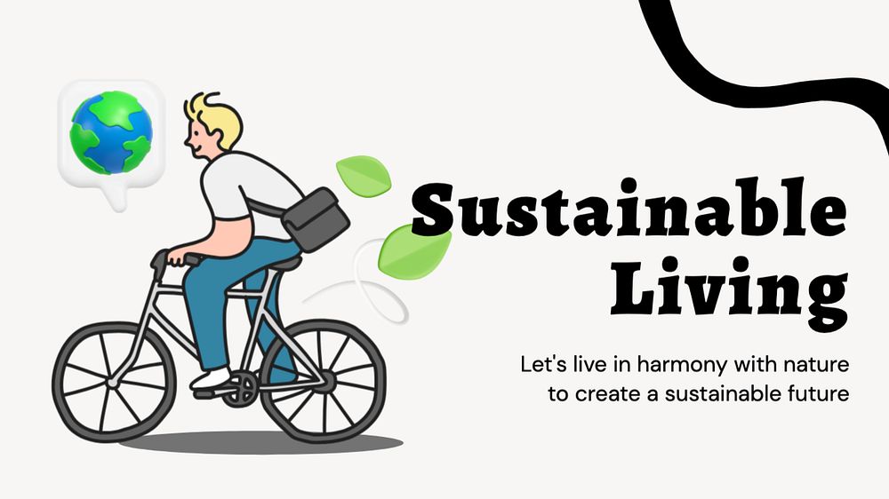 Sustainable living Facebook cover template, editable design