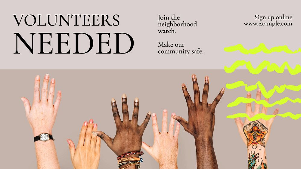 Volunteer needed  blog banner template, editable text