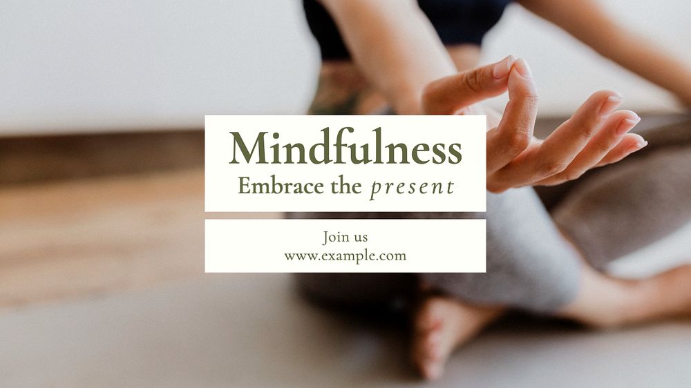 Mindfulness  blog banner template, editable text