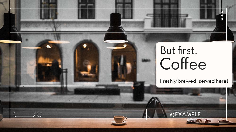 Coffee morning  blog banner template, editable text