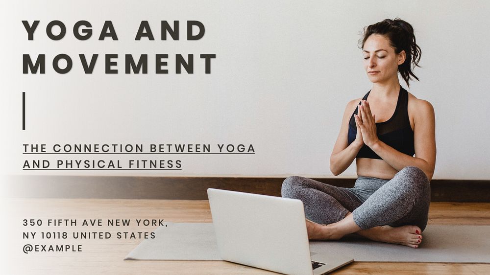 Yoga and movement  blog banner template, editable text