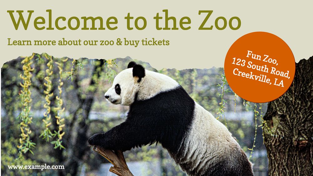 Zoo blog banner template, editable text