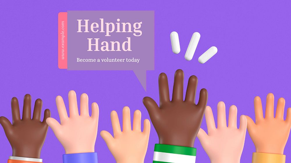 Helping hand  blog banner template, editable text