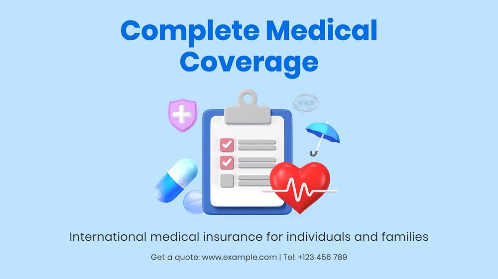 Medical insurance Facebook cover template, editable design