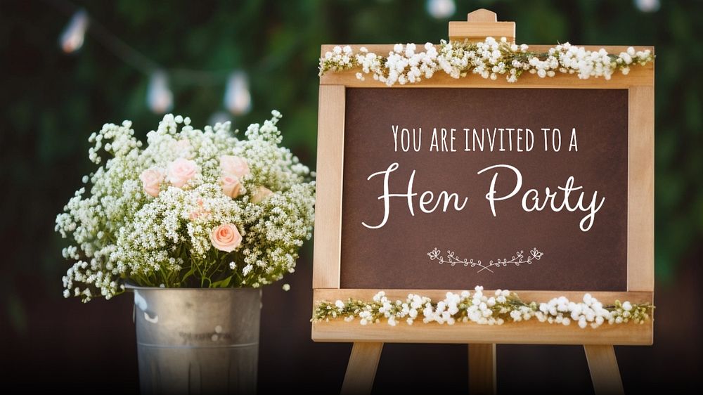 Hen party blog banner template, editable text