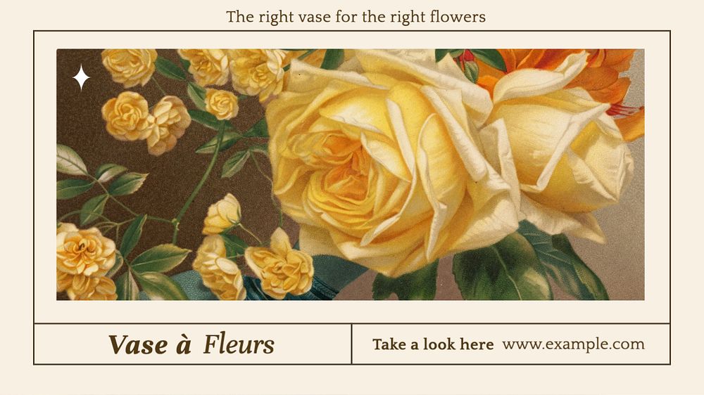 Flower shop  blog banner template, editable text