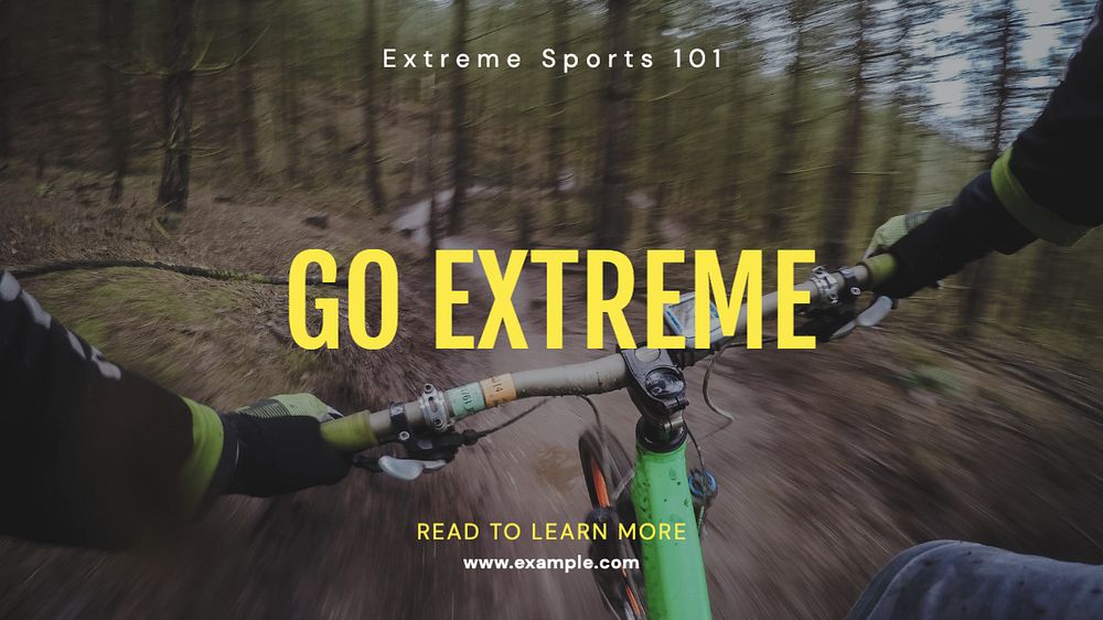 Extreme sports  blog banner template, editable text