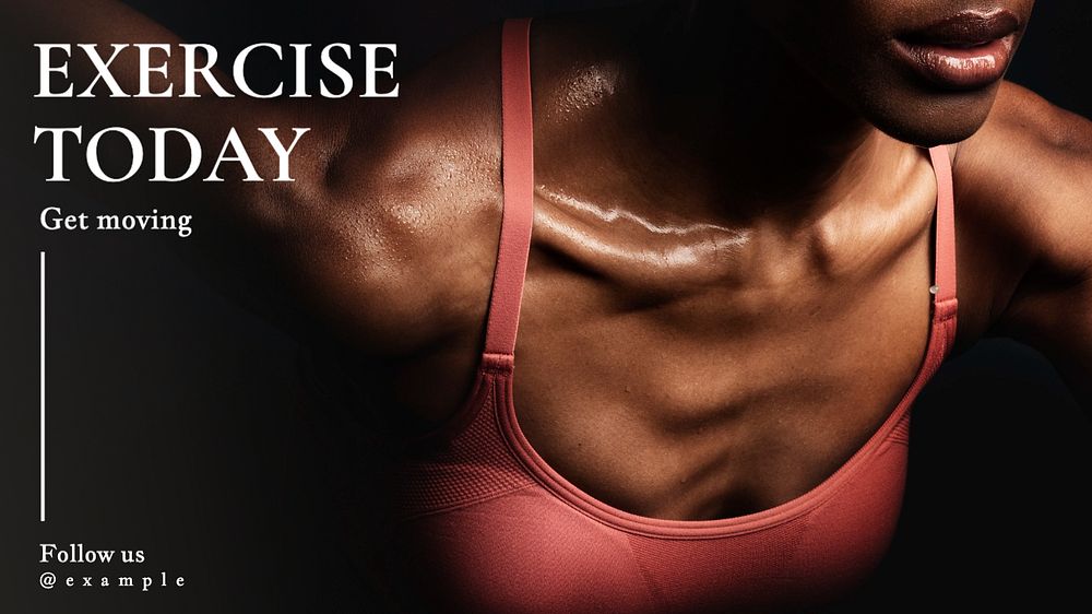 Exercise today  blog banner template, editable text