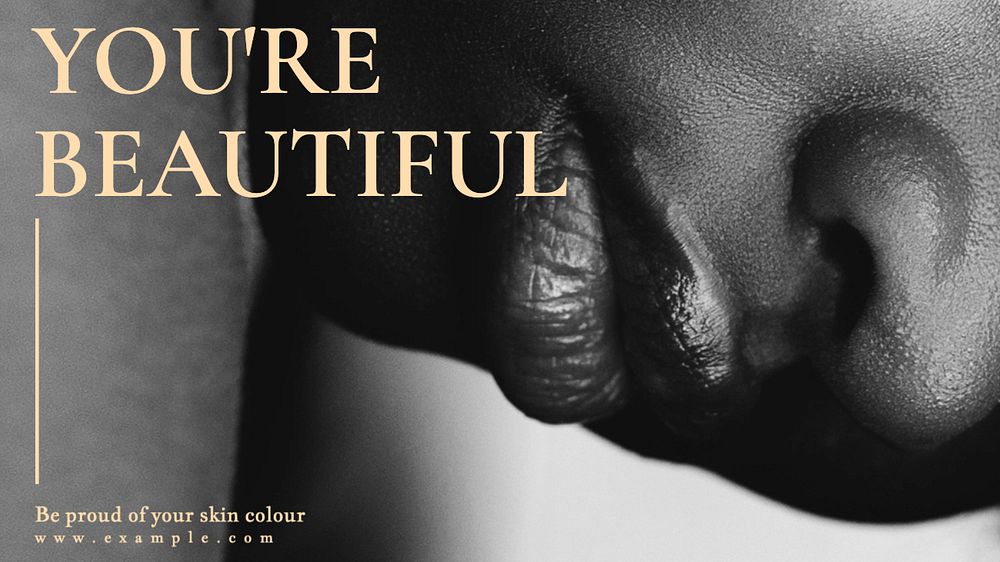 Black is beautiful  blog banner template, editable text