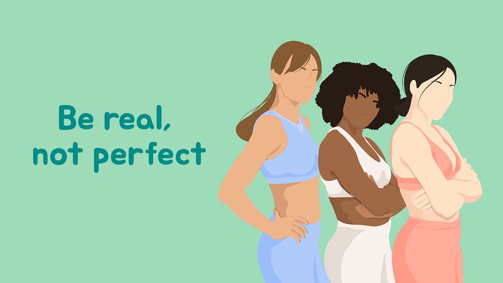 Be real, not perfect Facebook cover template, editable design