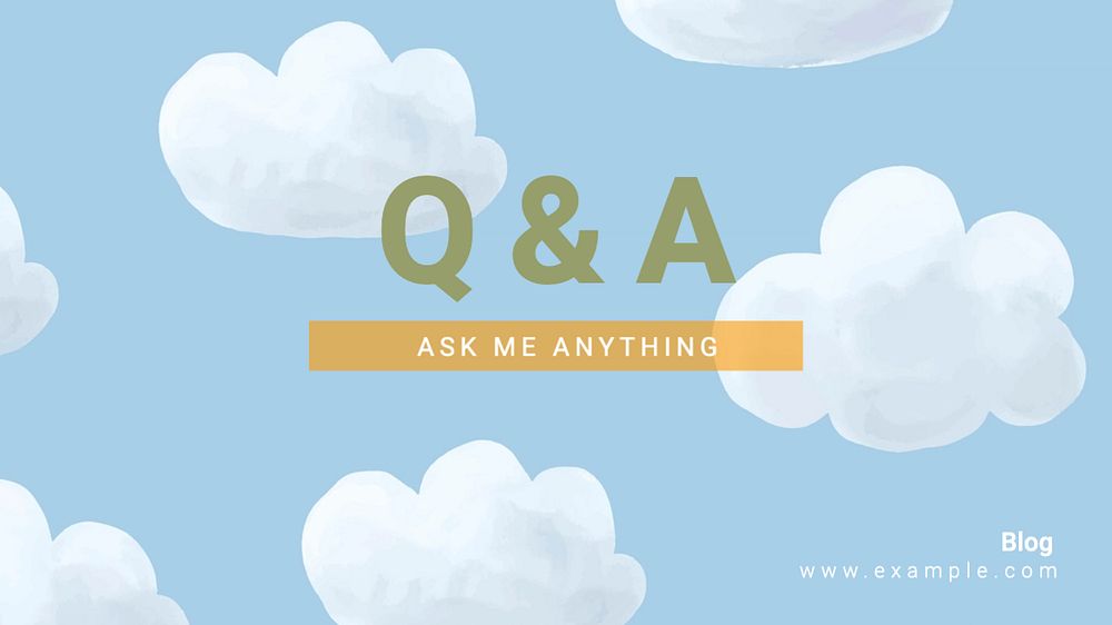 Questions & answers blog banner template, editable text