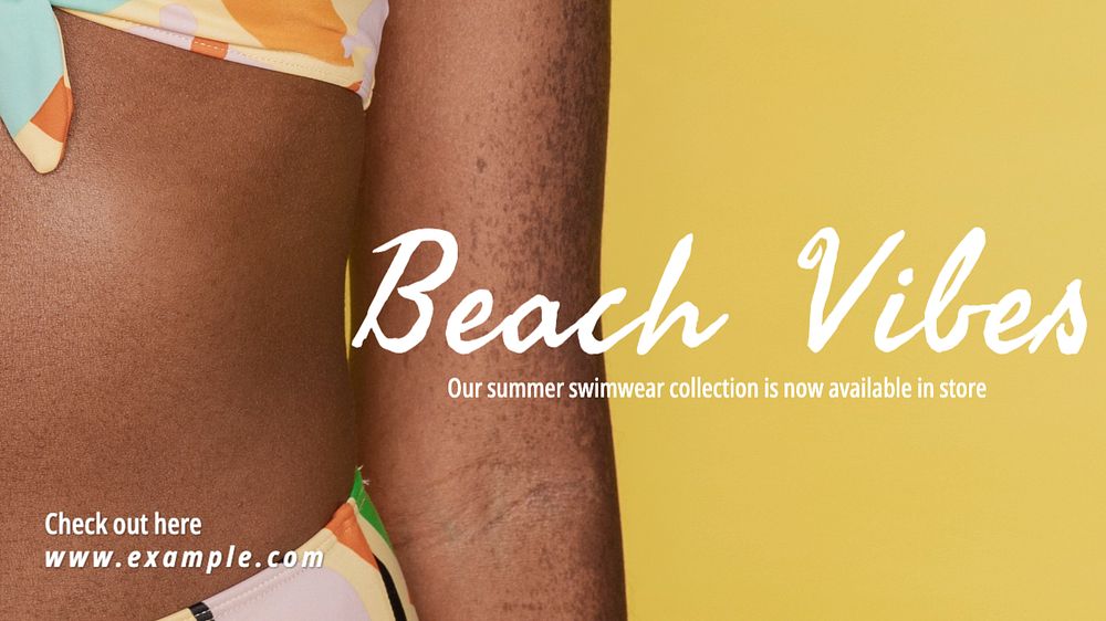 Beach vibes blog banner template, editable text