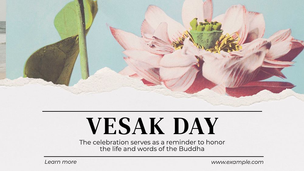 Vesak day  blog banner template, editable text