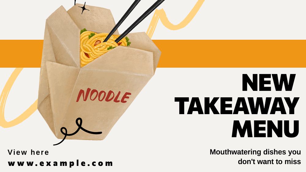 New takeaway menu Facebook cover template, editable design