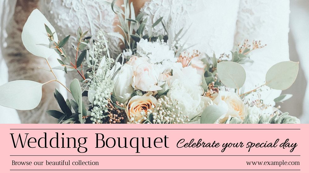 Wedding flowers blog banner template, editable text