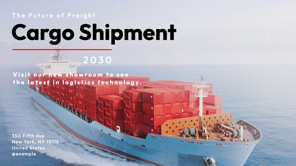 Cargo shipment blog banner template, editable text