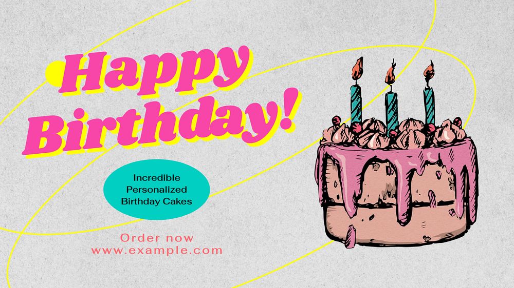 Happy birthday Facebook cover template, editable design