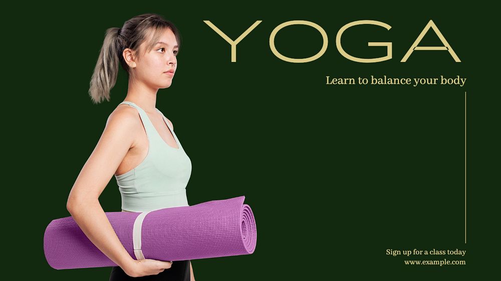 Yoga class Facebook cover template, editable design