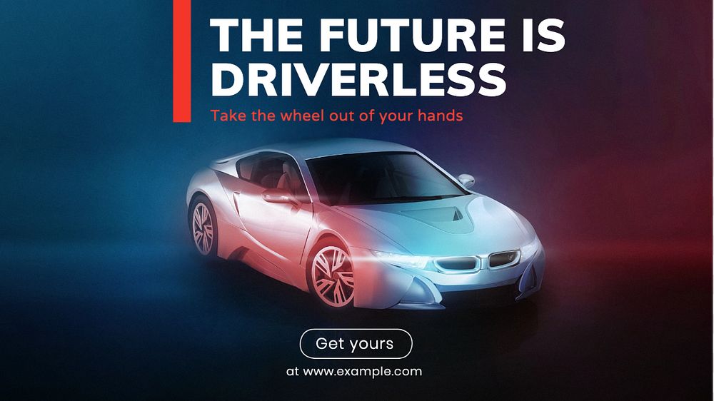 Driverless cars  blog banner template, editable text