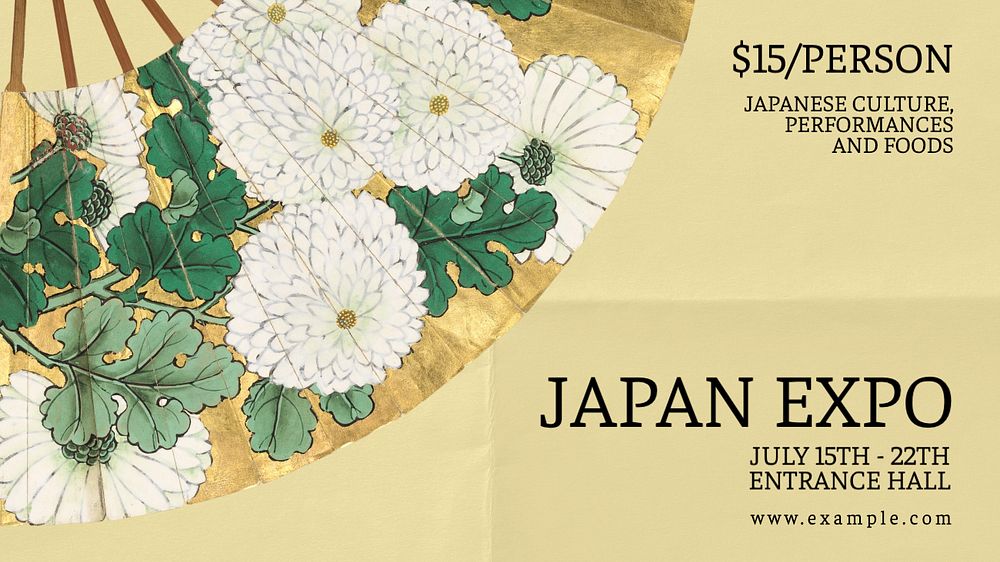 Japan Expo Facebook cover template, editable design