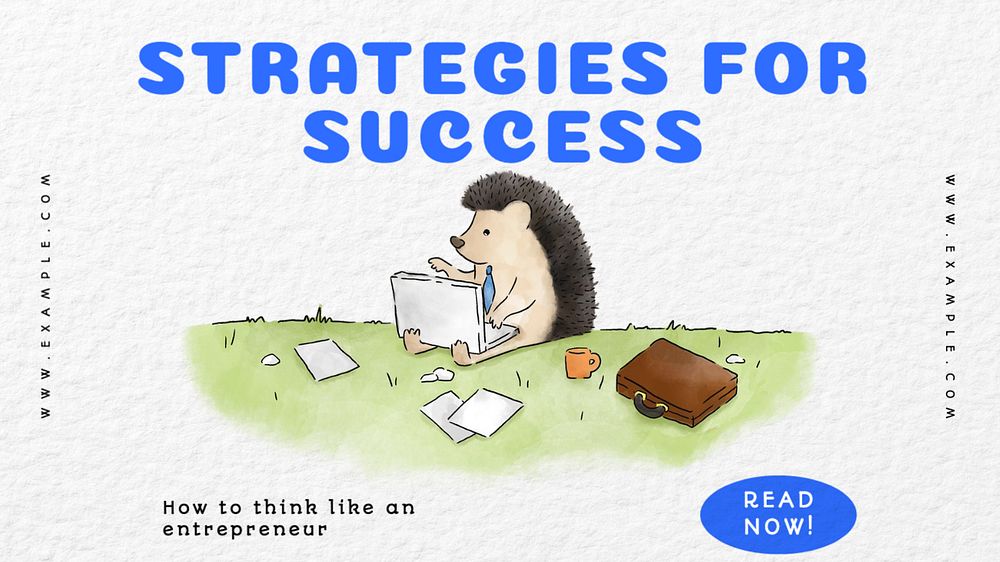 Strategies for success Facebook cover template, editable design