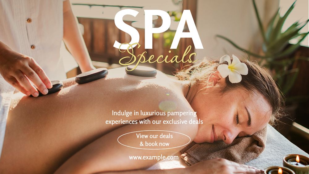 Spa deals blog banner template, editable text