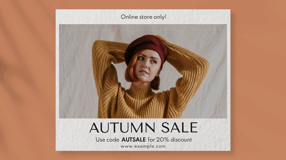 Autumn sale  blog banner template, editable text