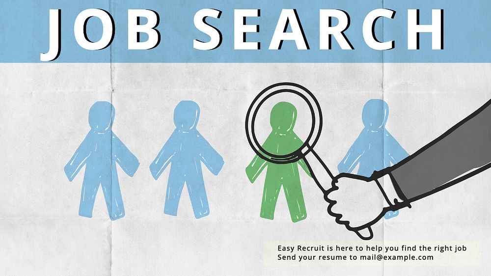 Job search  blog banner template, editable text