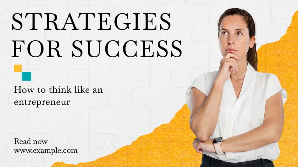 Strategies for success Facebook cover template, editable design