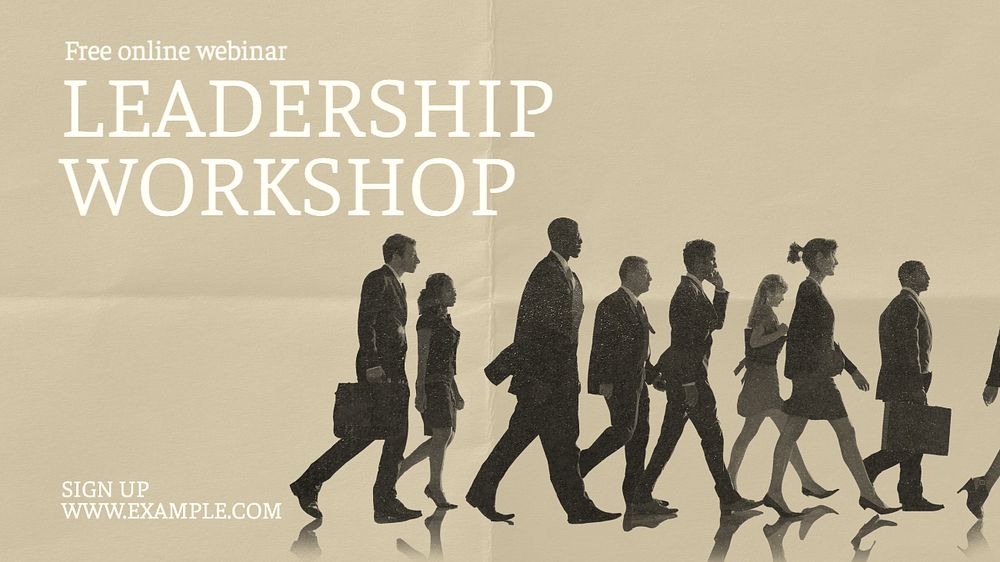 Leadership workshop Facebook cover template, editable design