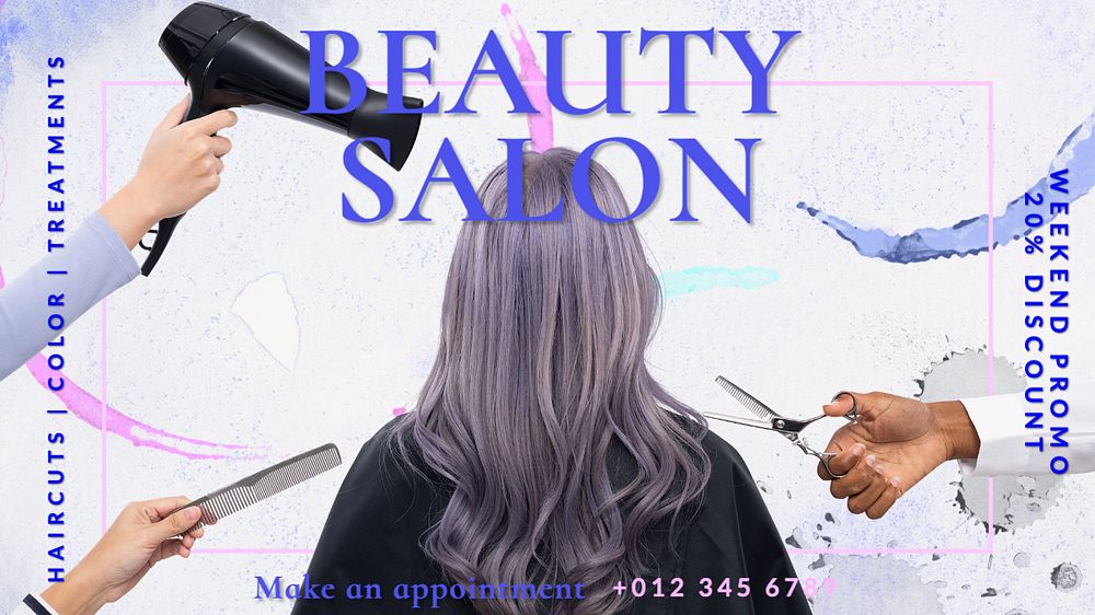 Beauty salon Facebook cover template, editable design