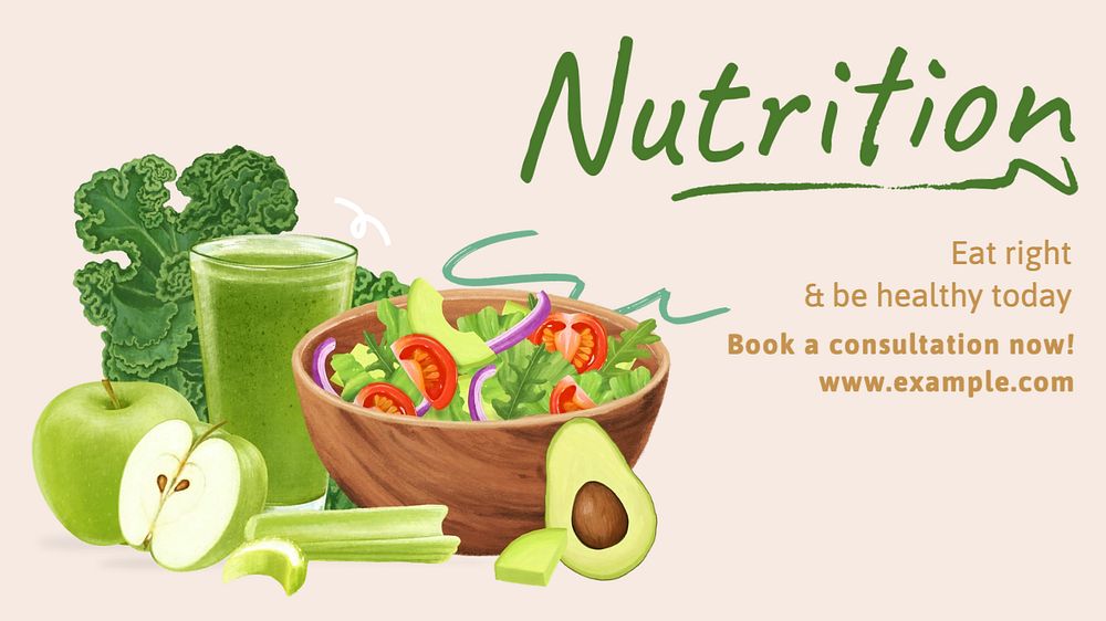 Food nutrition Facebook cover template, editable design