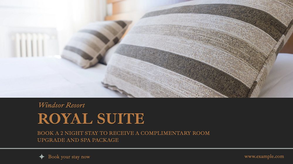 Royal suite  blog banner template, editable text