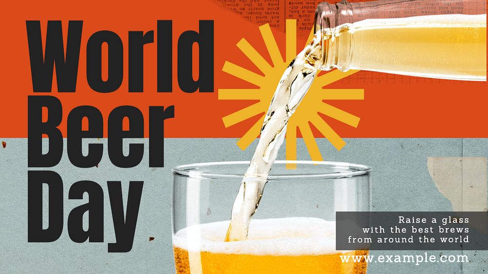 World beer day Facebook cover template, editable design