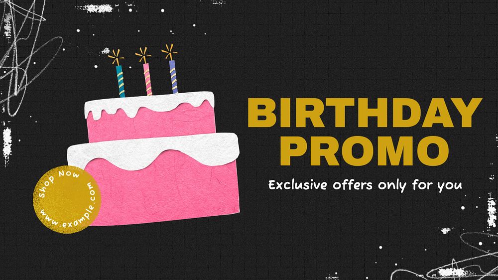 Birthday promo Facebook cover template, editable design