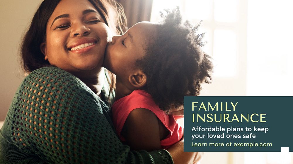 Family insurance  blog banner template, editable text